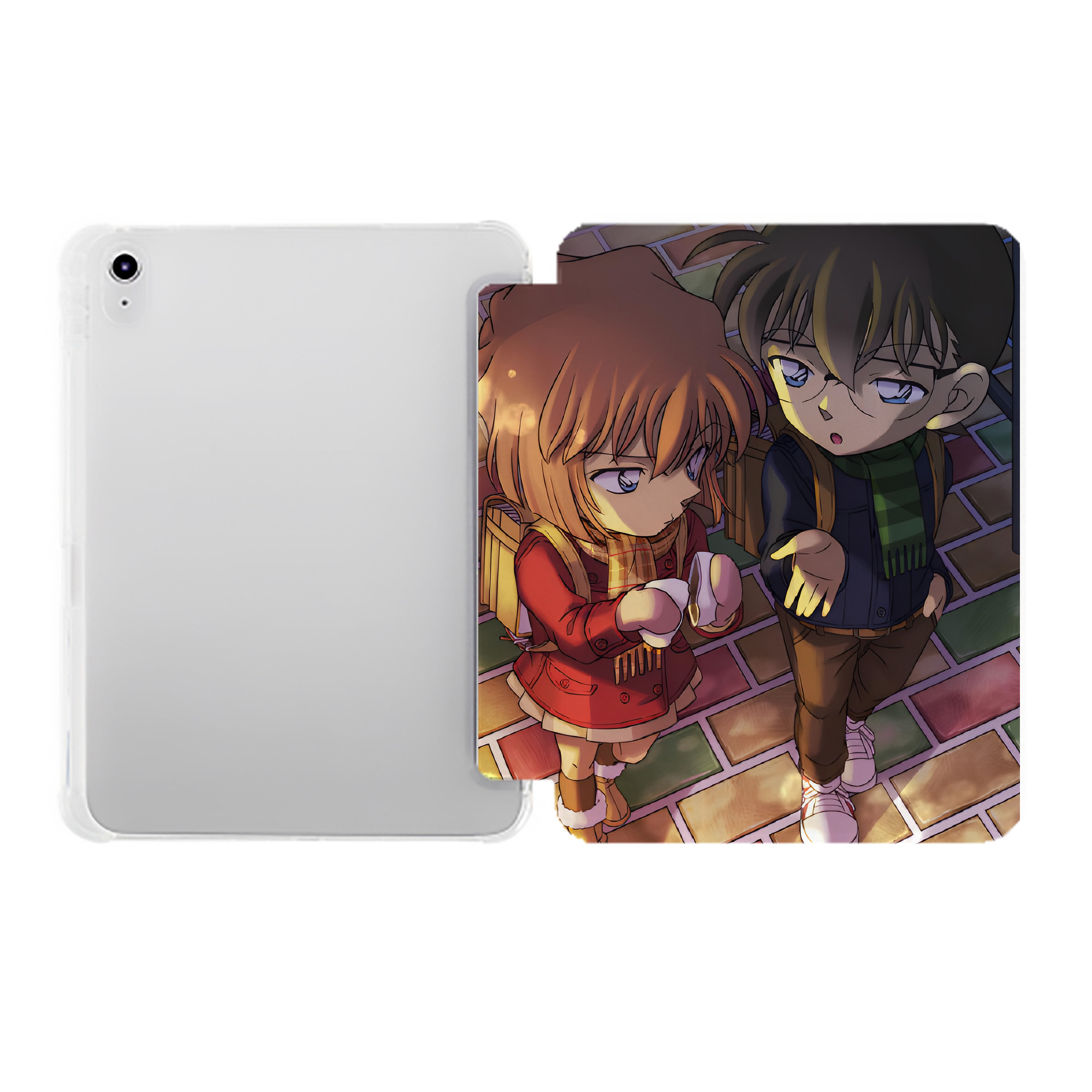 （画像用） 名探偵コナン Detective Conan IPad ケース ペン収納付き 三つ折りスタンド PUレザー×シリコン 対応機種9.5/10.5/10.9インチ
